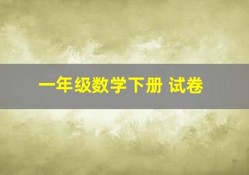 一年级数学下册 试卷